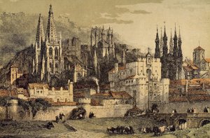 View of the City of Burgos (Castile, Spain), with its Walls